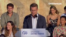 El lapsus de Feijóo en el acto de inicio de campaña confundiendo Extremadura con Andalucía