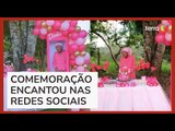 Idosa de 107 anos ganha festa de aniversário inspirada na Barbie: 'Bonequinha'