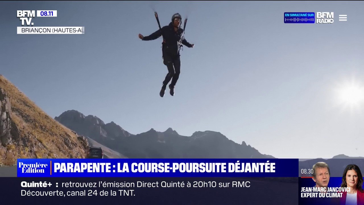 Le parapentiste freestyle français, Baptiste Chandelier, nous offre une course-poursuite déjantée...en parapente