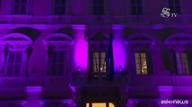 La facciata del Senato si colora di viola per Giornata Fibromialgia
