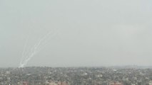 كاميرا #العربية ترصد إطلاق صواريخ من #قطاع_غزة باتجاه مستوطنات غلاف #غزة  #فلسطين