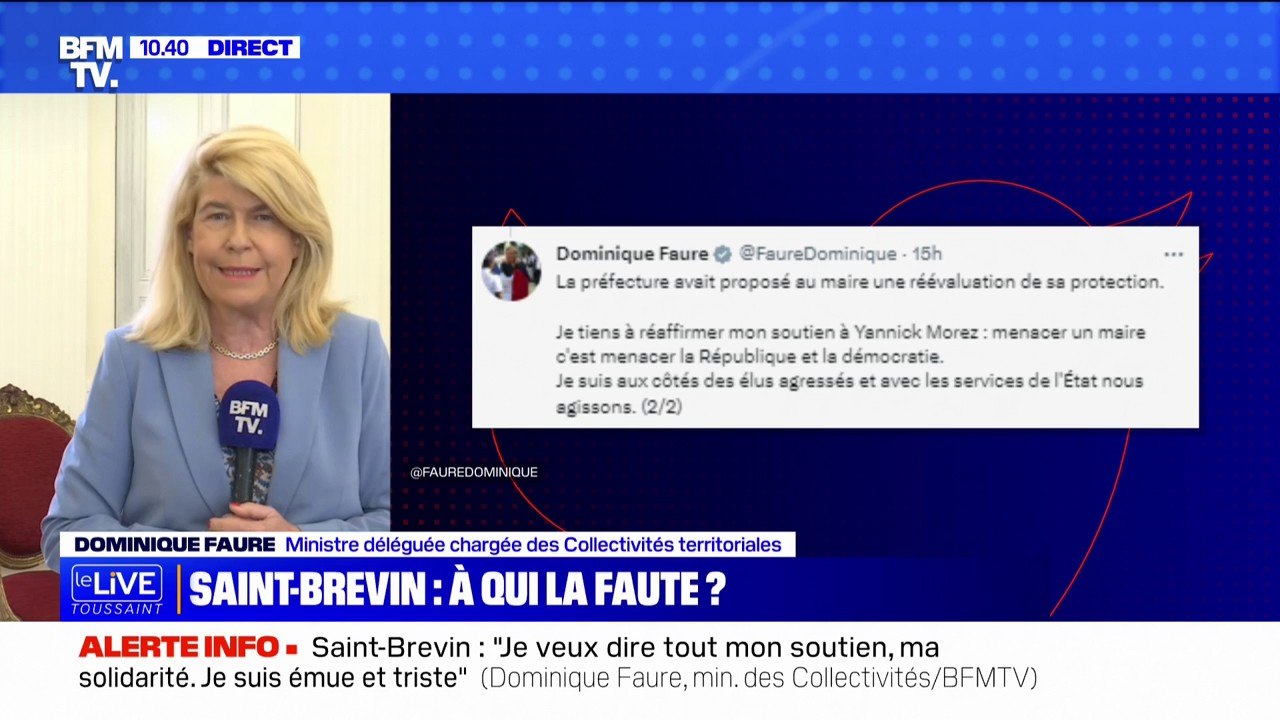 Dominique Faure, ministre déléguée chargée des Collectivités territoriales: "Je suis émue et triste de voir ce dont monsieur le maire a fait l'objet"
