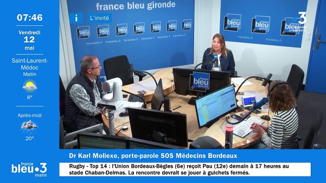 SOS Médecins ouvre un nouveau centre à Ayguemorte-les-Graves le docteur Karl Moliexe porte-parole de SOS Médecins Bordeaux est l'invité de France Bleu Gironde