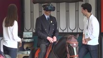 The Duke of Edinburgh appears baffled by VR horse experience at Royal Windsor Horse Show