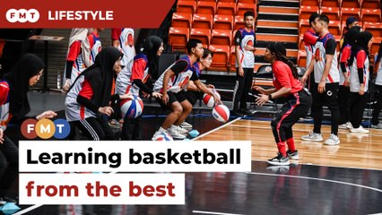 Shooting hoops with American pro athletes