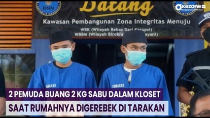 2 Pemuda Buang 2 Kg Sabu dalam Kloset saat Rumahnya Digerebek di Tarakan
