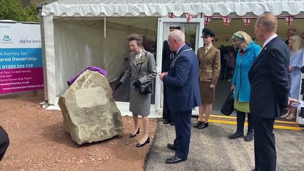 Princess Anne unveils a special Forest of Dean stone to commemorate her visit