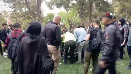 Rüzgarın kırdığı dalın altında kalan genç yaralandı