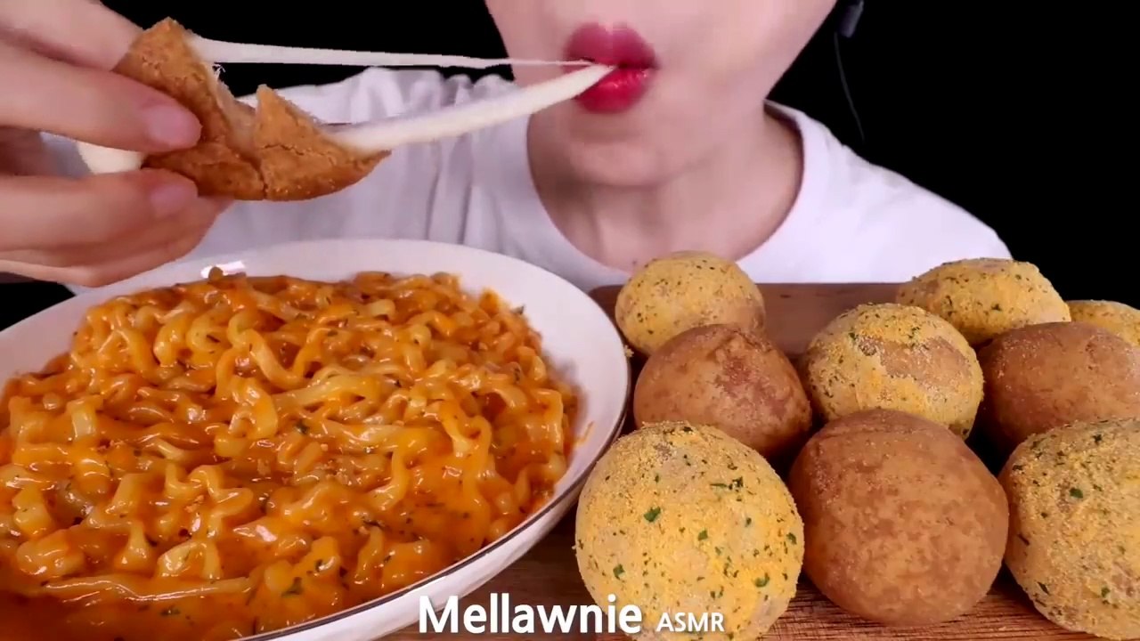 🔥 ASMR Mukbang: Cheesy Fire Noodles & Cheese Balls Eating Sounds 😋🍜