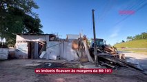 Prefeitura de Piçarras faz demolição de casas irregulares no Bela Vista