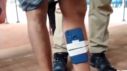 ಕಾಲಿಗೆ ಮೊಬೈಲ್ ಕಟ್ಟಿಕೊಂಡು ಬಂದಿದ್ದ ಬಿಜೆಪಿ ಏಜೆಂಟ್ ಗೆ ಗೇಟ್ ಪಾಸ್!