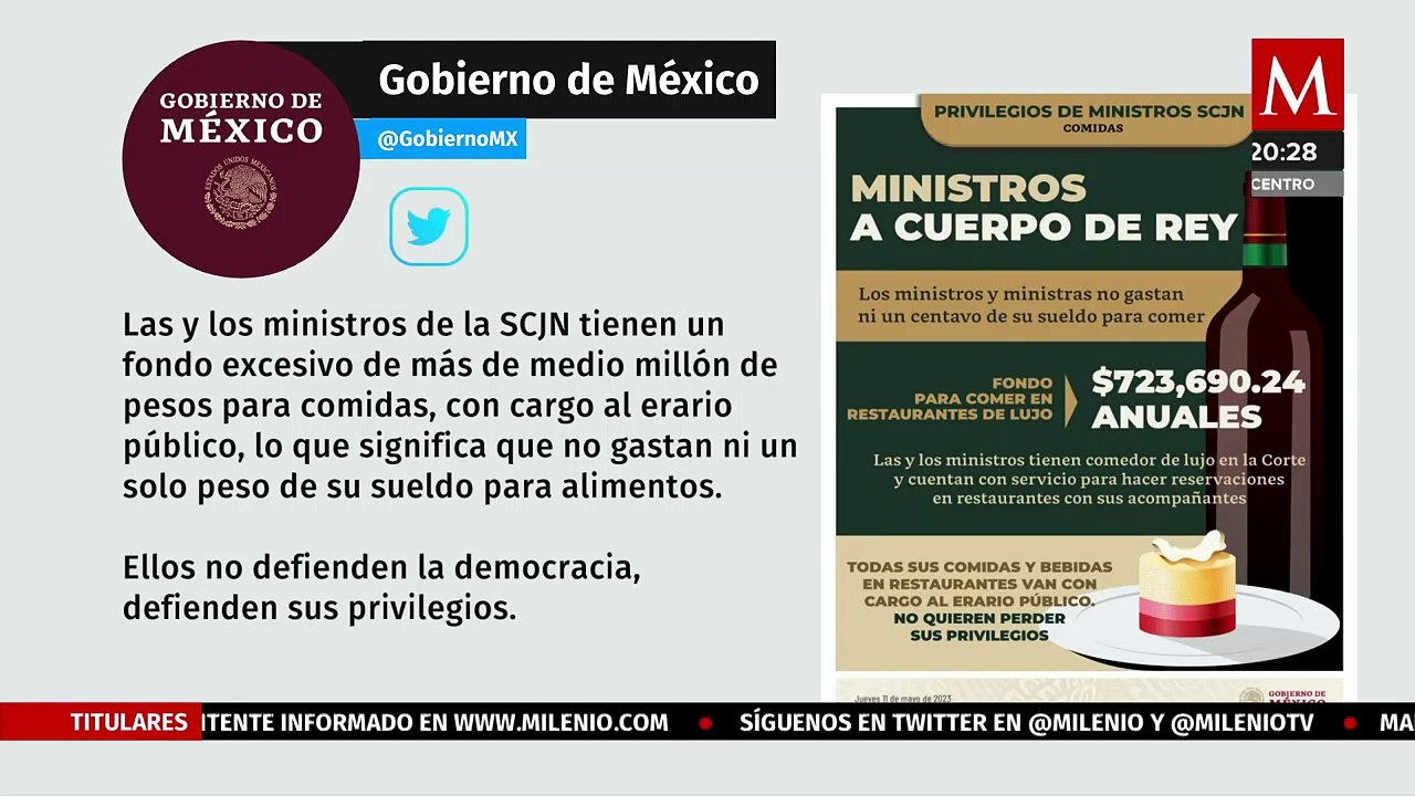 Gobierno Federal continúa señalando a ministros de la Suprema Corte
