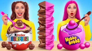 Bubble Gum Vs Chocolate Food Challenge!