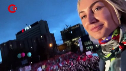 Ankara'daki mahşeri kalabalık İmamoğlu çiftinin kamerasında