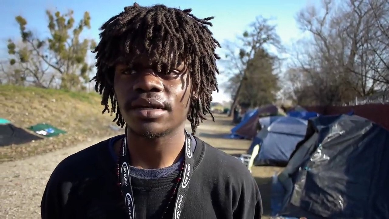 19 years-old and lives in a tent city in Sacramento