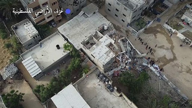 لقطات جوية تظهر الدمار الذي لحق بمنزل إثر القصف الإسرائيلي على غزة