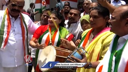 Revanth Reddy and Other Leaders Dances In Gandhi Bhavan On Congress Victory In Karnataka _ V6 News