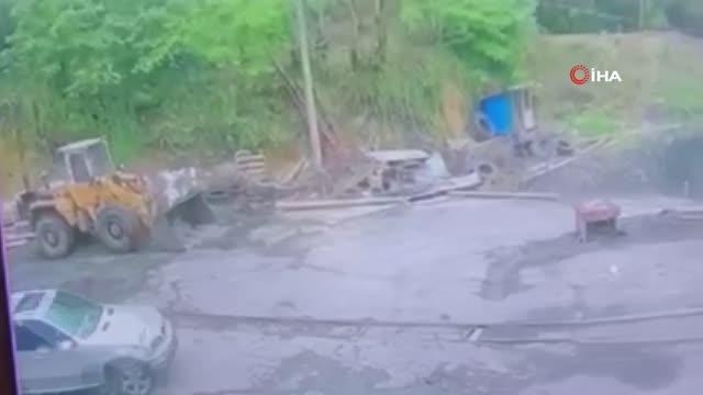 Maden ocağına gelip araçtan ateş açan şahıslar kamerada