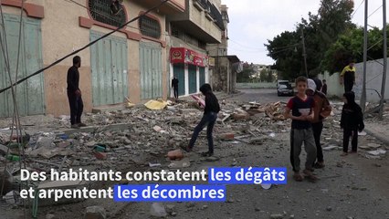 Video herunterladen: Gaza: des Palestiniens découvrent les dégâts causés par des frappes israéliennes