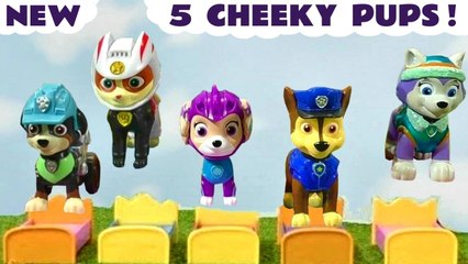 Paw Patrol 5 Little Monkeys Jumping on the Bed Song Cartoon for Kids