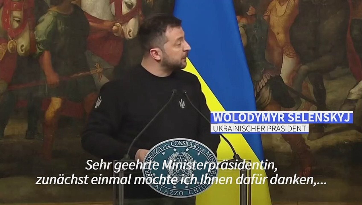 Selenskyj bedankt sich bei Italien-Besuch für Unterstützung für sein Land