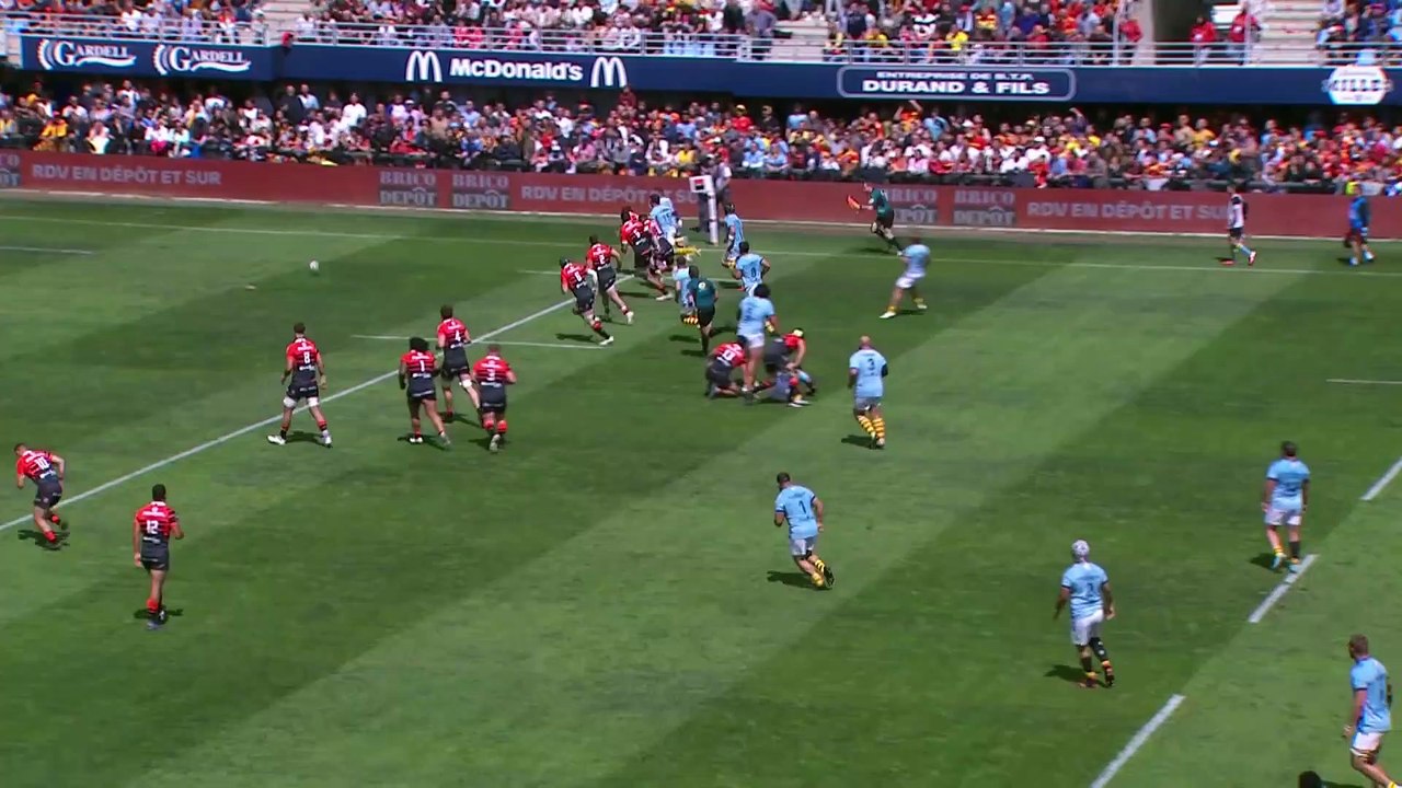 TOP 14 - Essai de Lucas DUBOIS (USAP) - USA Perpignan - Stade Toulousain - Saison 2022-2023