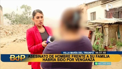 VMT: Asesinato de hombre frente a su familia habría sido por venganza