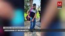 Son rescatados 57 migrantes en Veracruz