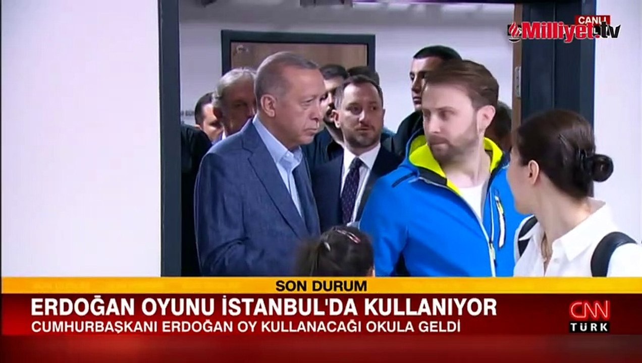 Erdoğan'la oy sırasında bekleyen vatandaş arasında gülümseten an!