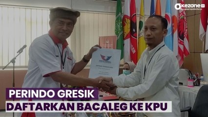 Momen Unik! Perindo Gresik Bawa Degan saat Daftarkan Bacaleg ke KPU, Targetkan 2 Kursi DPRD