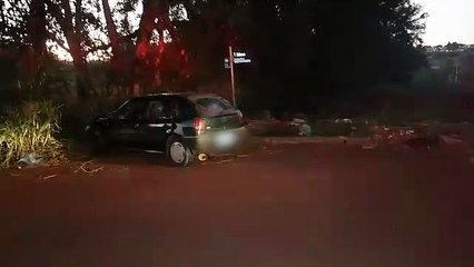 Carro bate em árvore e deixa dois feridos no Interlagos