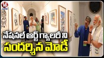 PM Modi visits ‘Jana Shakti Art Exhibition’ at National Gallery of Modern Art in Delhi | V6 News