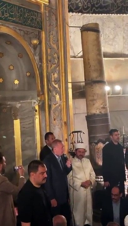 tayyip erdogan talk in aya sofia