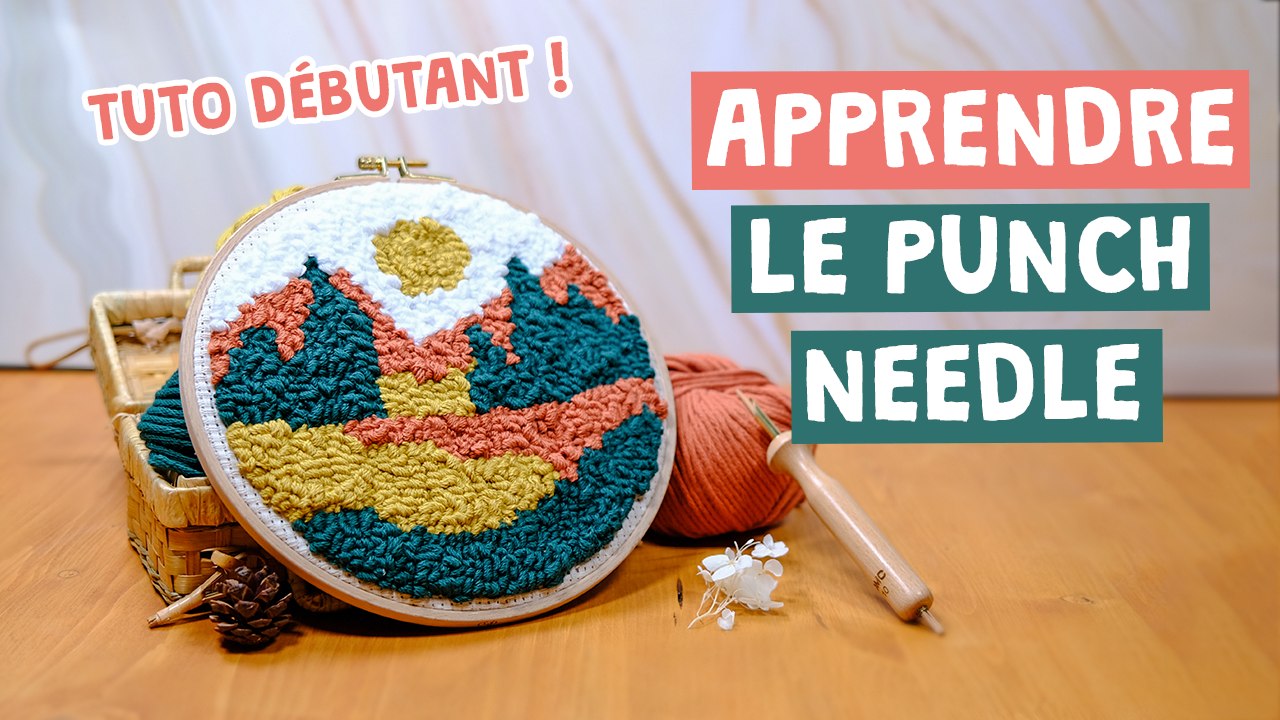 APPRENDRE LE PUNCH NEEDLE - Créer un tableau sur un tambour à broder ! (Tufting pas cher)
