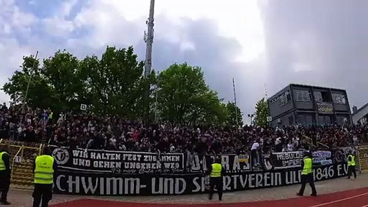 SSV Ulm Fan celebrating in a match against VfB Stuttgart II