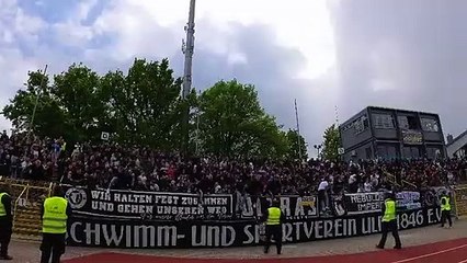 SSV Ulm Fan celebrating in a match against VfB Stuttgart II
