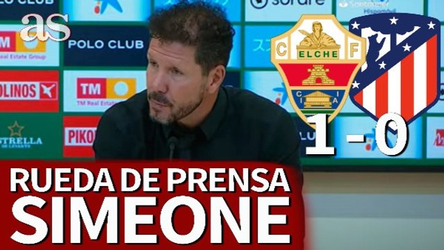 Rueda de prensa de Simeone tras el Elche vs. Atlético de Madrid de LaLiga Santander