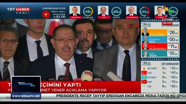 Türkiye: Pdte.de la Junta Electoral Suprema ofrece declaraciones