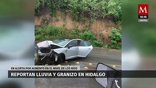 Fuertes lluvias provocan afectaciones, apagones y caída de granizo en Hidalgo