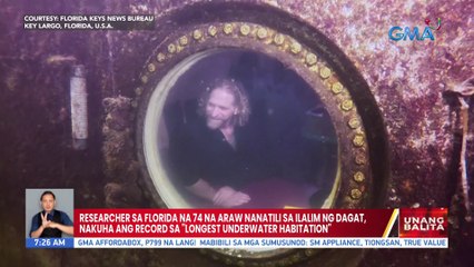 Researcher sa Florida na 74 na araw nanatili sa ilalim ng dagat, nakuha ang record sa "Longest Underwater Habitation" | UB