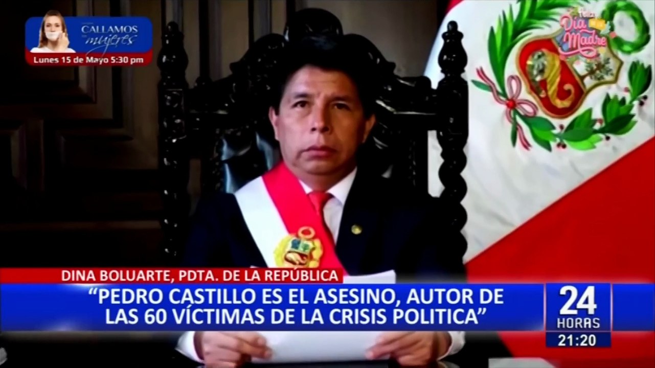 Boluarte: “A donde vamos, Castillo nos manda su piquete financiado por narcotráfico y minería ilegal”