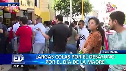 Download Video: Jesús María: largas colas para comprar desayuno por el Día de la Madre