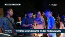 Tepergok Curi Motor, Pelaku Babak Belur Dihajar Massa