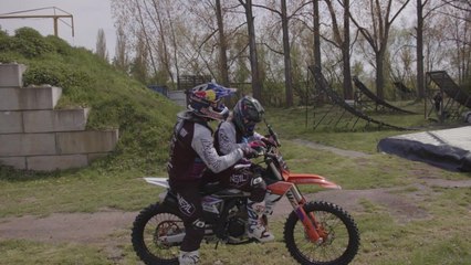 World's first Mother and Son Tandem Backflip on Motocross Bike