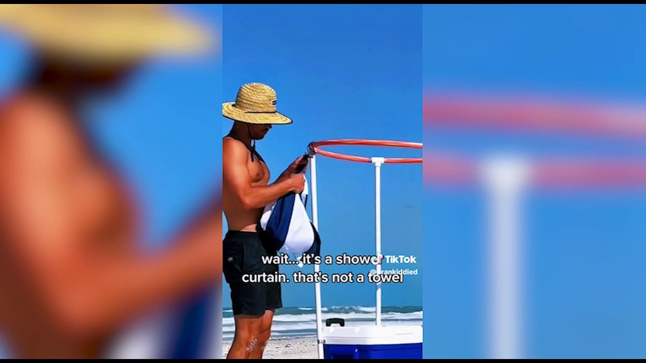 Vídeo: Homem oferece banheiro portátil em praia e viraliza nas redes sociais