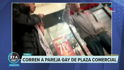 VIDEO: Corren a pareja gay de plaza comercial en Puebla