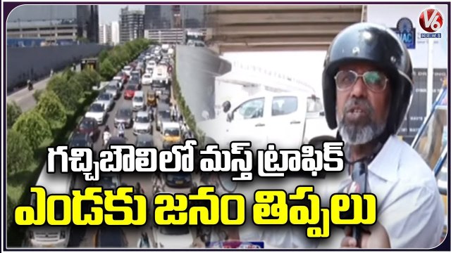 Traffic Diversions In Gachibowli To Kondapur Area, Public Facing Problems _ V6 News