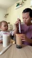 Boba straw challenge with my toddler boba _shorts(720P_HD)