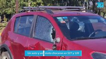 Un auto y una moto chocaron en 527 y 120