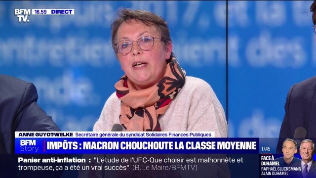 Impôts: C'est une baisse des recettes budgétaires et donc une réduction de la dépense publique analyse Anne Guyot-Welke (Solidaires Finances Publiques)